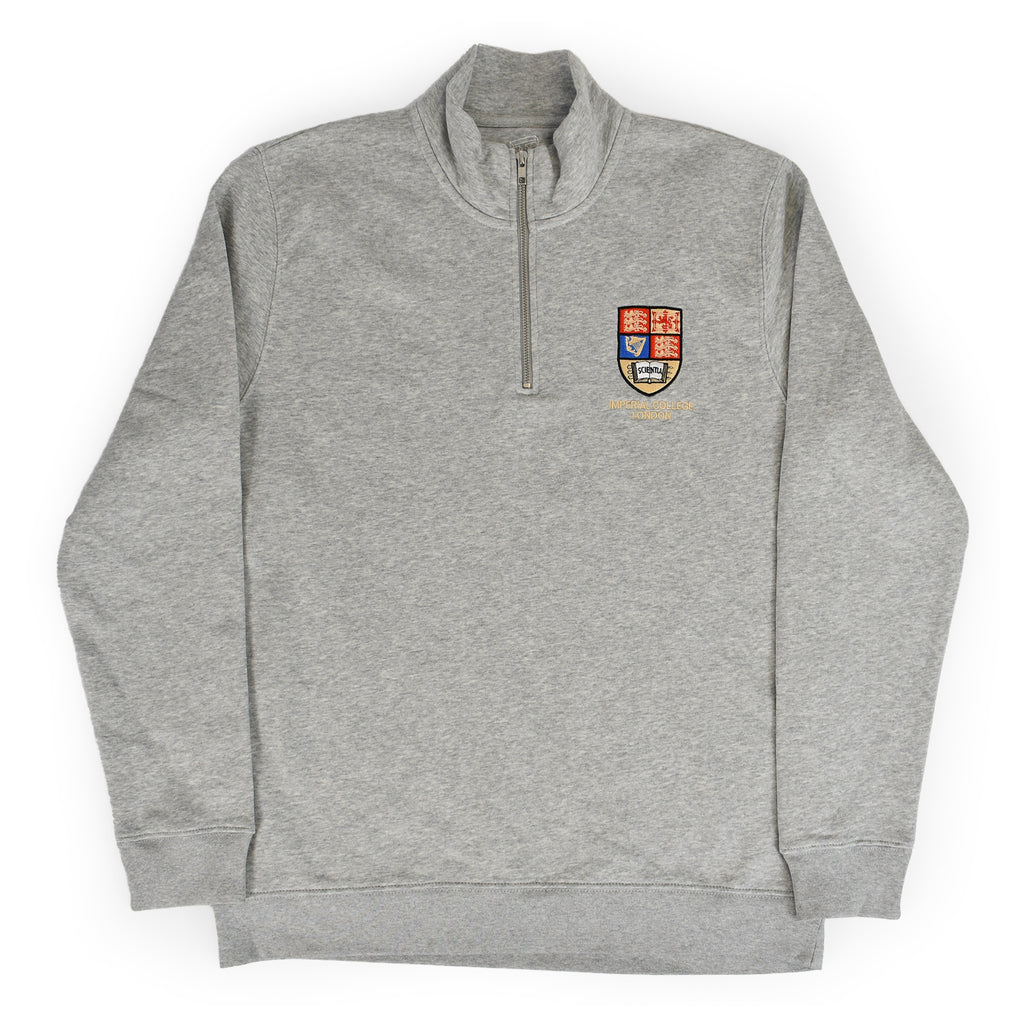STELLA HEATHER OATMEAL RIBBED 1/4 ZIP SWEATER TOP