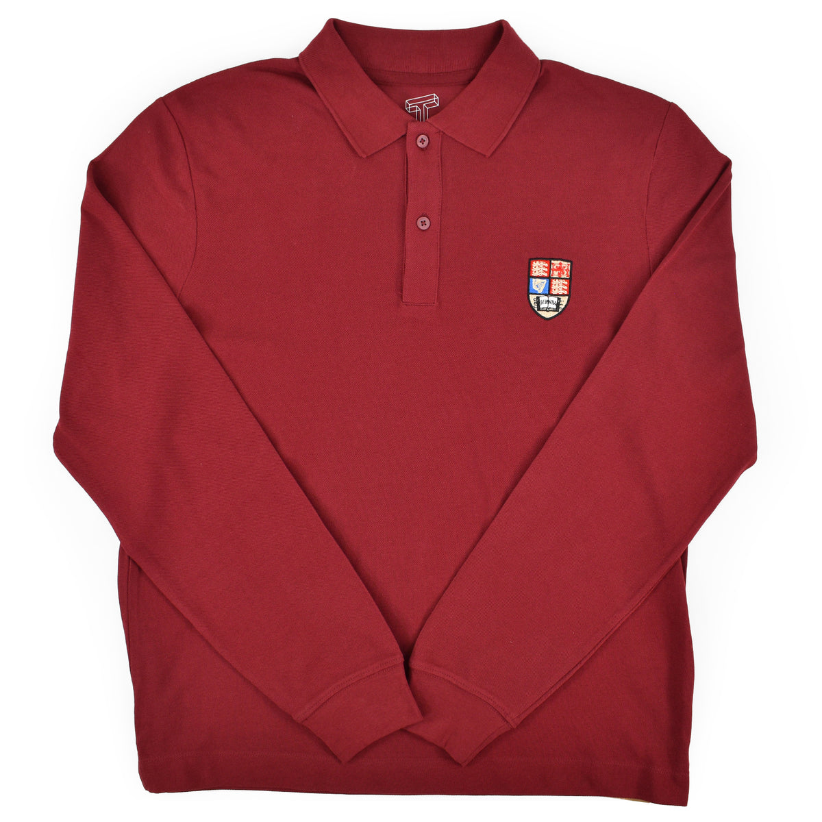 St/St Long Sleeve Crested Polo